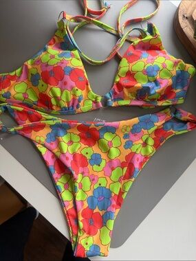 Amazon Floral Swimsuit in Neon Multi
